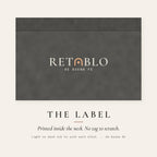 RETABLO inner neck label printed inside the collar, reading De buena fe. No scratchy tag.